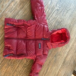 Patagonia Baby Hi-Loft Down, Red Puffer Jacket with Hood